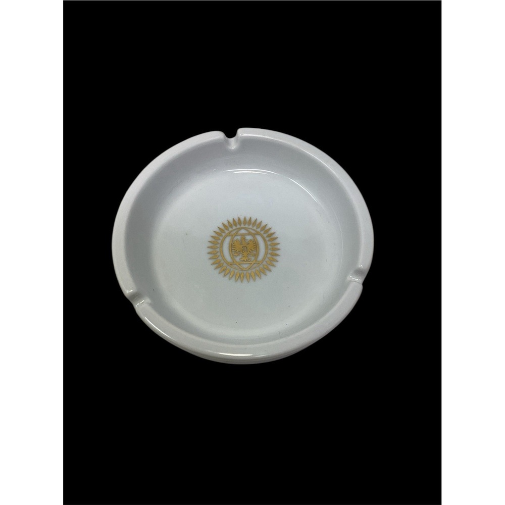 Intercontinental Hotel Dehme West Germany White Ceramic Ashtray Trinket 5"